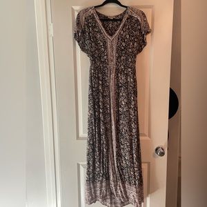 Black floral Lucky Brand maxi dress size S